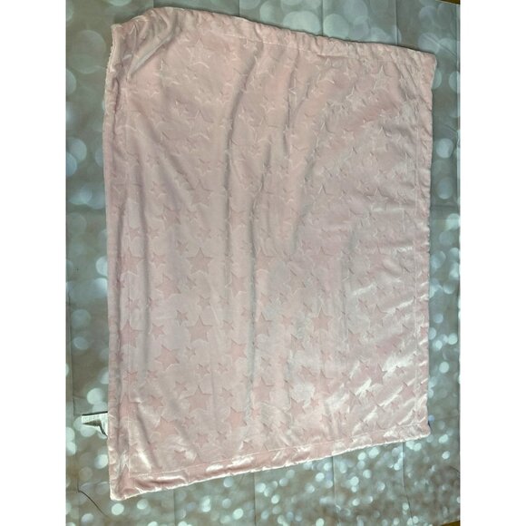 SL Home Plush Baby Blanket Pink Sherpa 31x38 Embossed Stars Soft - Picture 5 of 5